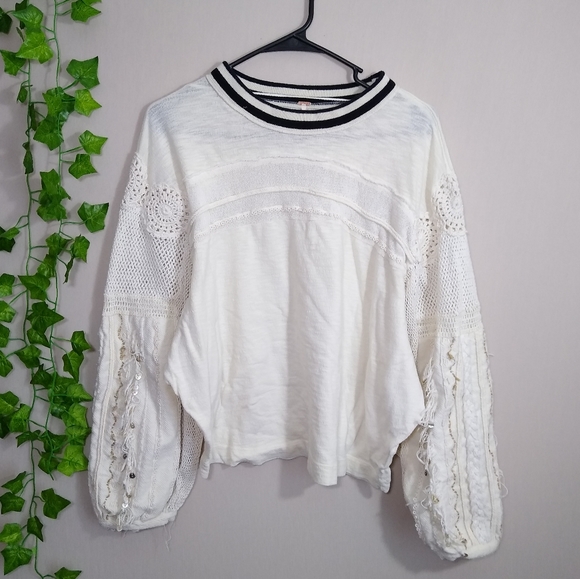 Free People top medium oversized sleeves - Picture 1 of 8